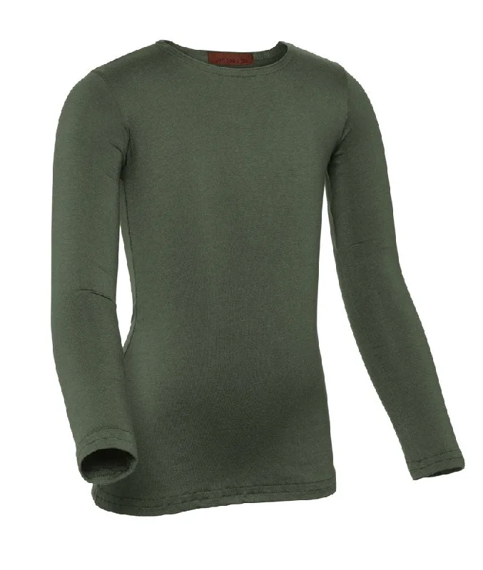 Women's Tights with PatternsPB&J Girls Modal Long Sleeve Shell - Olive Green