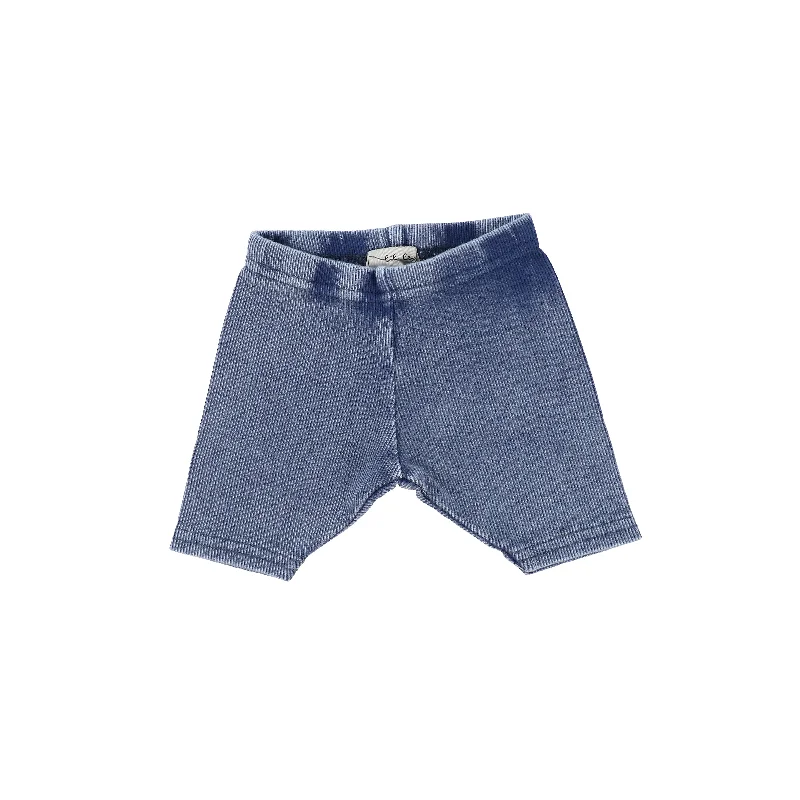 Women's Glitter TightsLil Legs Ribbed Shorts - Blue Wash