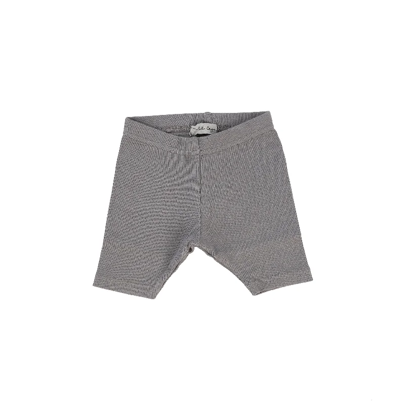 Women's Crocodile Print TightsLil Legs Ribbed Shorts - Dark Grey