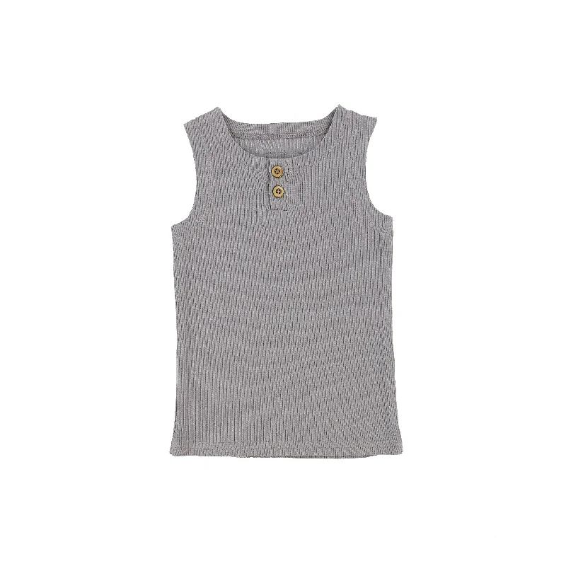 Women's Shiny TightsLil Legs Ribbed Tank - Dark Grey