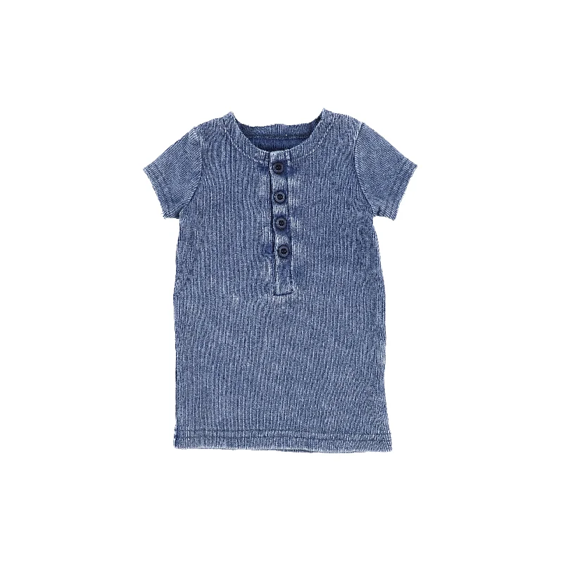 Breathable Tights for WomenLil Legs Short Sleeve Ribbed Center Button T-Shirt - Blue Wash Breathable Tights for WomenLil Legs Short Sleeve Ribbed Center Button T-Shirt - Blue Wash