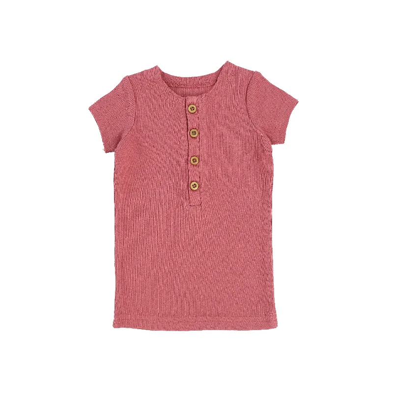Women's Satin TightsLil Legs Short Sleeve Ribbed Center Button T-Shirt - Watermelon Pink Women's Satin TightsLil Legs Short Sleeve Ribbed Center Button T-Shirt - Watermelon Pink