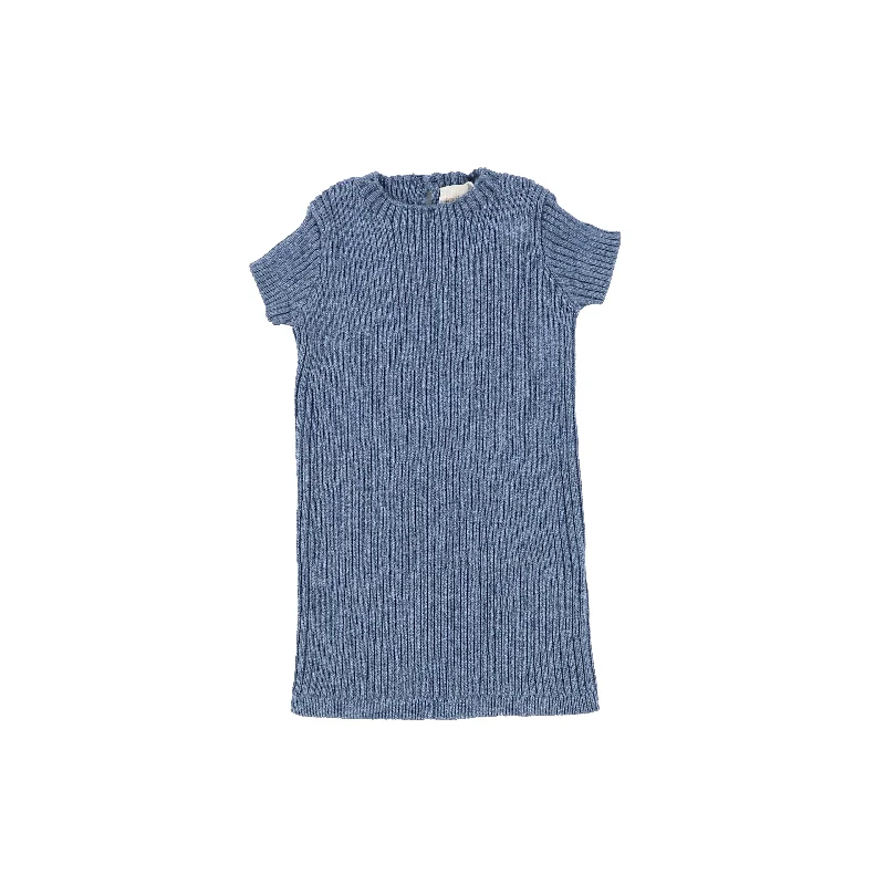 Women's Mesh TightsAnalogie Short Sleeve Knit Sweater - Blue