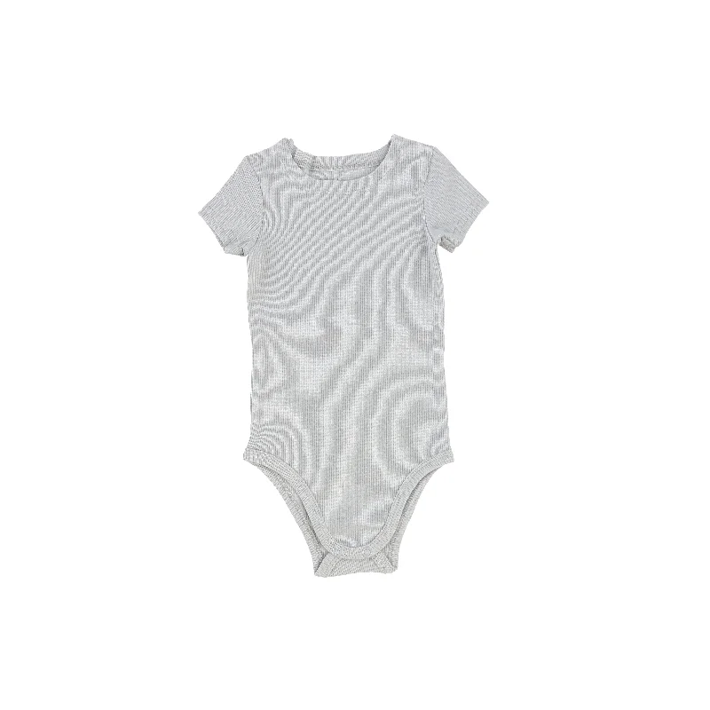 Sparkle Tights for PartiesLil Legs Short Sleeve Rib Onesie - Light Grey