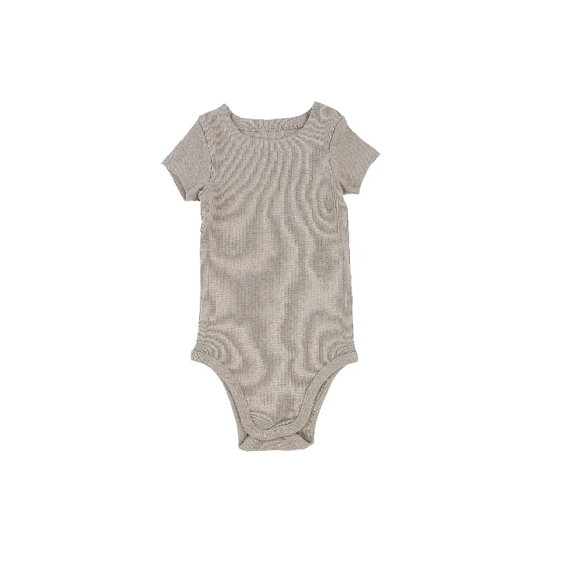 Women's Shiny TightsLil Legs Short Sleeve Rib Onesie - Taupe