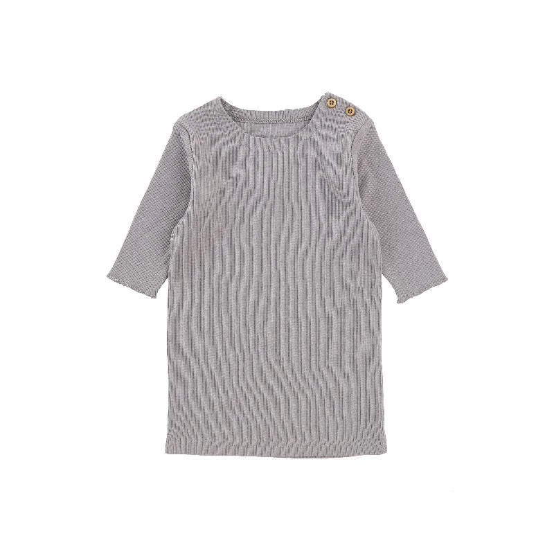 Tights for Professional WearLil Legs Three Quarter Sleeve Ribbed Side Buttons T-Shirt - Dark Grey Tights for Professional WearLil Legs Three Quarter Sleeve Ribbed Side Buttons T-Shirt - Dark Grey