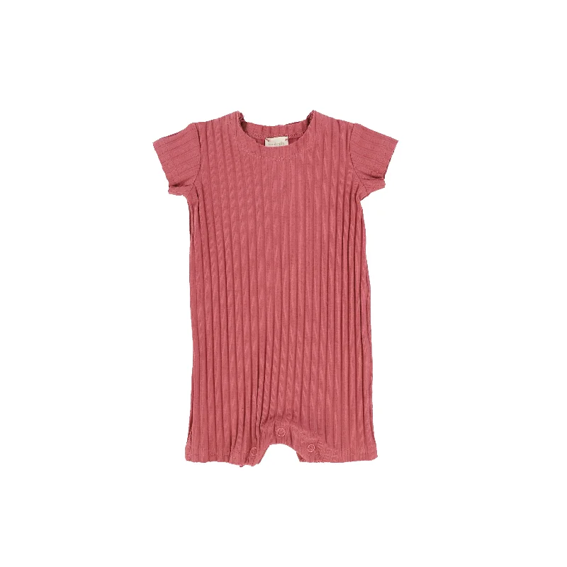 Women's Tights with Lace TrimAnalogie Wide Rib Romper - Watermelon Pink