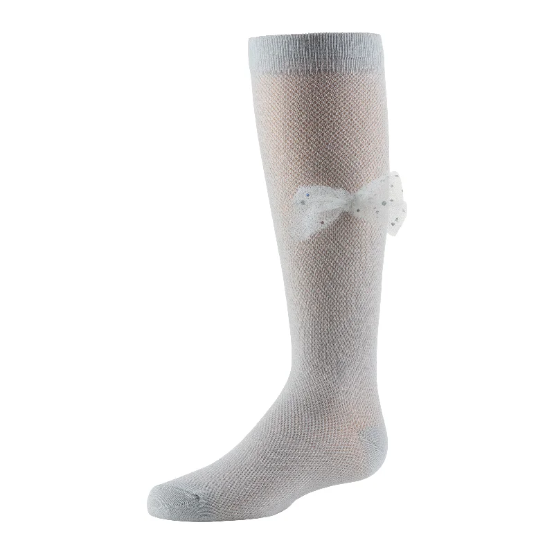Patterned Tights for WomenZubii Tulle Bow Knee Socks