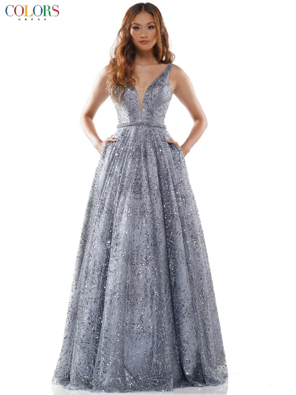 Maxi dresses with cut - out details on the sides for a modern edge Colors G942 Colors Sleeveless Long Evening Dress