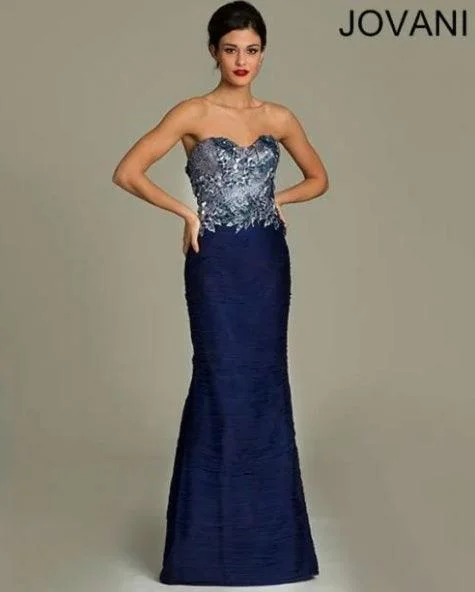 Maxi dresses with cut - out details on the sides for a modern edge Jovani Strapless Long Formal Gown Sale