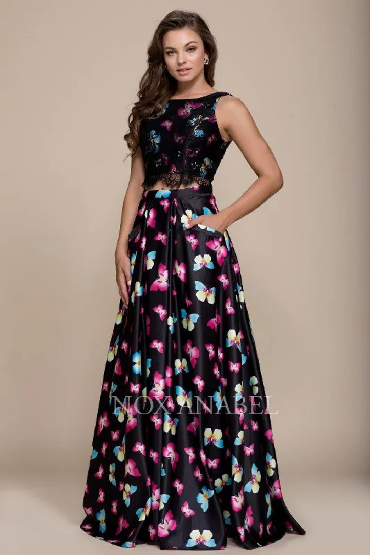 Floral print maxi dresses for summer garden parties Long Butterfly Print Two Piece Prom Dress Sale Floral print maxi dresses for summer garden parties Long Butterfly Print Two Piece Prom Dress Sale