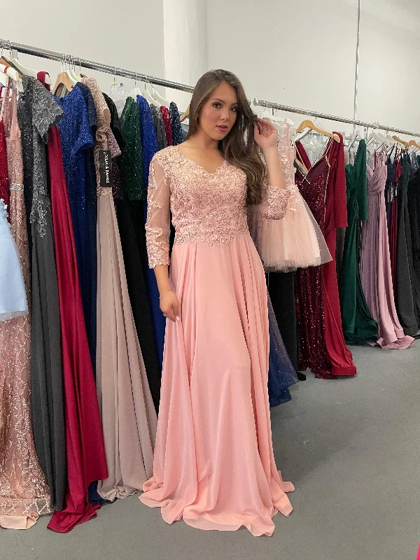 Satin maxi dresses with a high - low hem for a modern twist Long Mother of the Bride Dress Sale