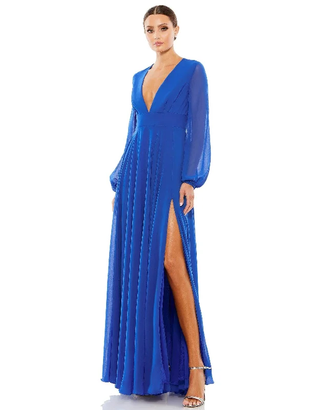 Maxi dresses with a wrap - around style for a customizable fit Mac Duggal 55682 Long Formal Chiffon Dress