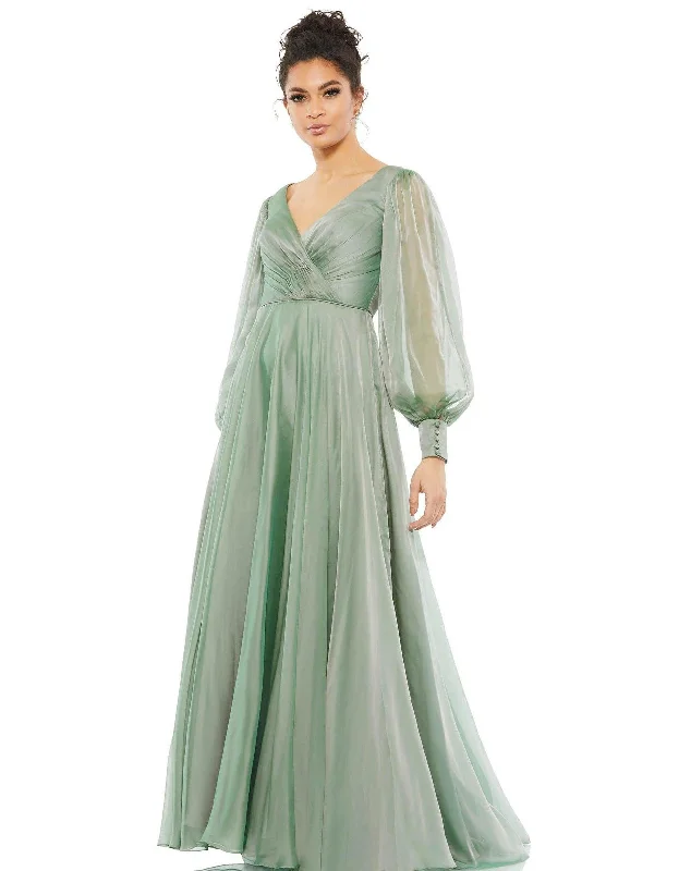 Denim maxi dresses with frayed hems for a casual look Mac Duggal Long Mother of the Bride Dress Sale