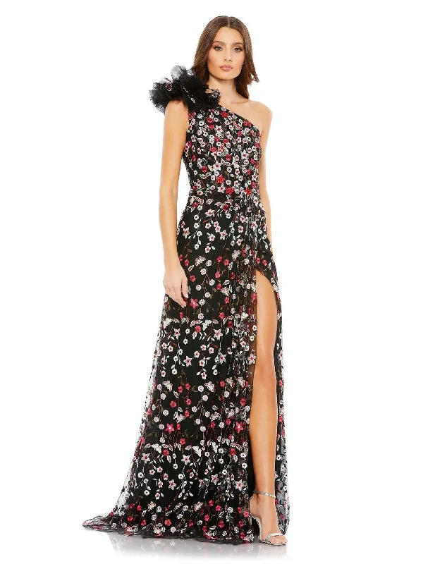 Maxi dresses with a ruffled neckline for a charming look Mac Duggal 20331 Long One Shoulder Floral Dress Maxi dresses with a ruffled neckline for a charming look Mac Duggal 20331 Long One Shoulder Floral Dress