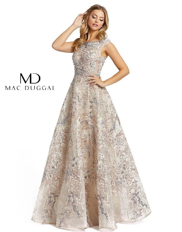Strapless maxi dresses for a beachside vacation Mac Duggal Prom Long Cap Sleeve Ball Gown Sale
