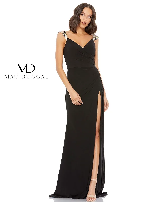 Maxi dresses with thin spaghetti straps for a delicate and feminine feel Mac Duggal 77830 Prom Long Formal Gown Sale