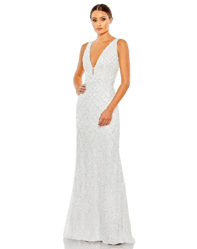 Velvet maxi dresses with long sleeves for winter weddings Mac Duggal 5669 Sleeveless Formal Dress