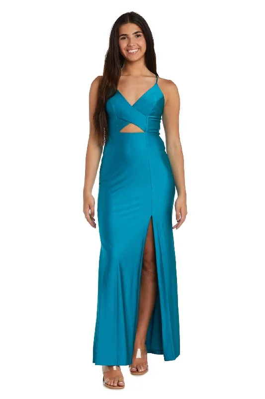 Printed maxi dresses with abstract patterns for an artistic look Morgan & Co 13021 Long Formal Sexy Prom Dress