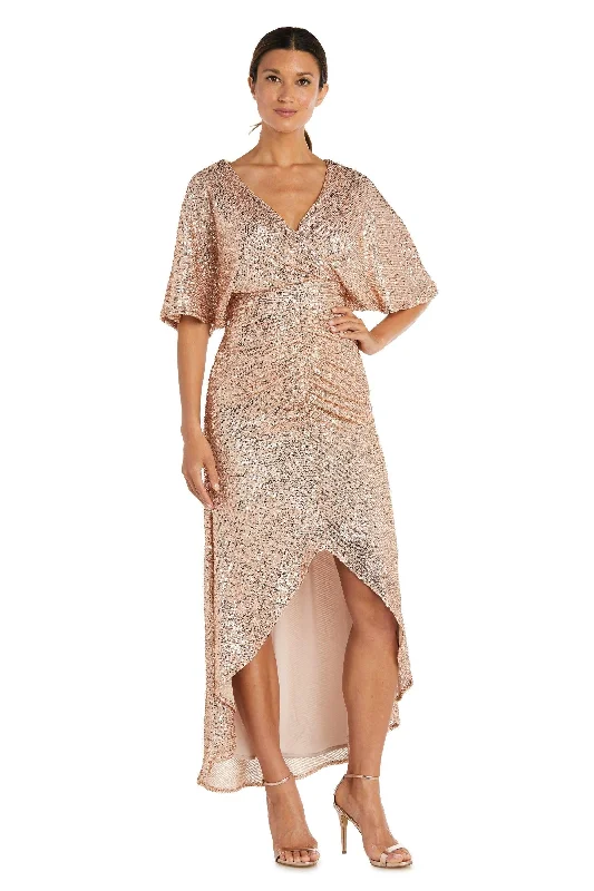 Plaid maxi dresses for fall fashion events Nightway High Low Formal Short Sleeve Dress Sale